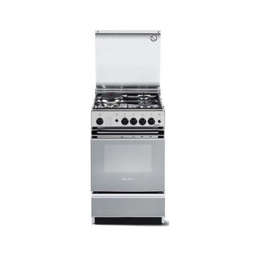 ELBA 50cm 3 Gas Burner + 1 Electricplate Cooker with Gas Oven Stainless Steel Design - Silver N55X320E